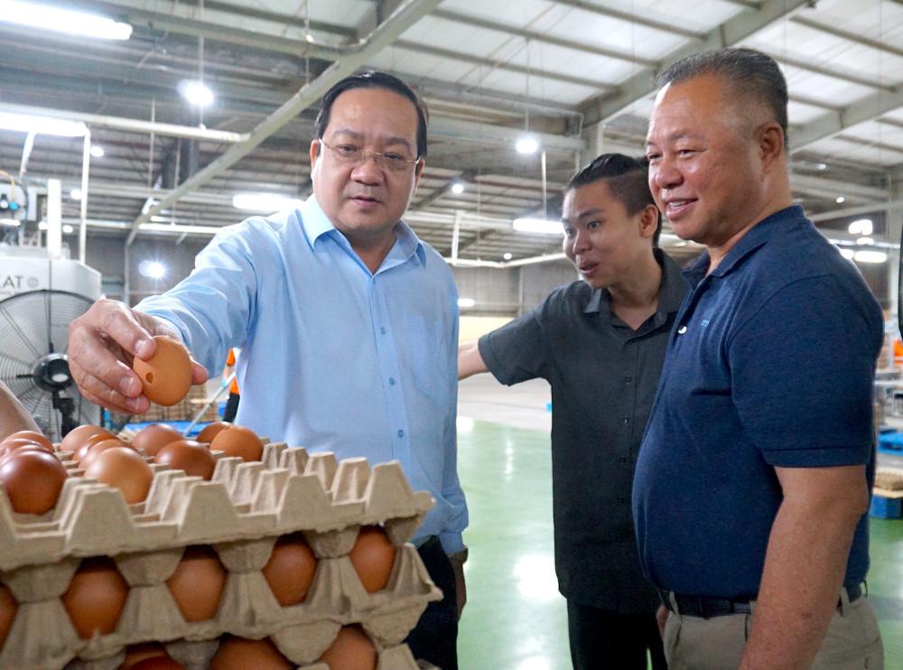 Phó Chủ tịch UBND tỉnh Nguyễn Minh Lâm khảo sát các trang trại chăn nuôi tiêu biểu tại xã Trà Vong và xã Tân Biên