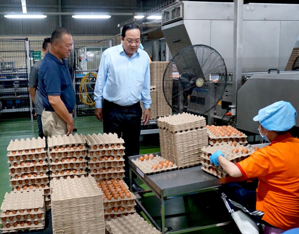 Phó Chủ tịch UBND tỉnh Nguyễn Minh Lâm khảo sát các trang trại chăn nuôi tiêu biểu tại xã Trà Vong và xã Tân Biên