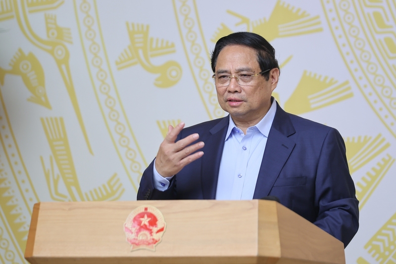 Thủ tướng Chính phủ Phạm Minh Chính chủ trì Phiên họp thứ 2 của Ban Chỉ đạo quốc gia về phát triển ngành công nghiệp bán dẫn. Ảnh: VGP/Nhật Bắc