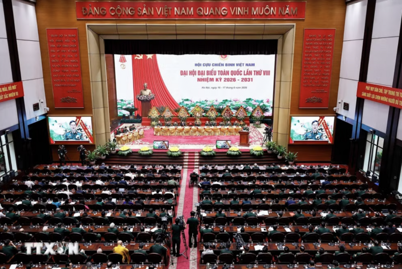 Toàn cảnh Đại hội đại biểu toàn quốc Hội Cựu chiến binh Việt Nam lần thứ VIII. (Ảnh: Doãn Tấn/TTXVN)