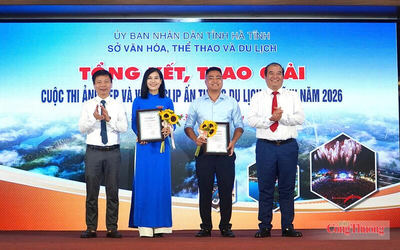 Phóng viên Báo Công Thương đã đoạt giải thưởng “Ảnh đẹp” và giải phụ “Tác phẩm ảnh được yêu thích nhất trên trang Fanpage Sở Văn hóa, Thể thao và Du lịch Hà Tĩnh” năm 2026. Ảnh: Thành Đô